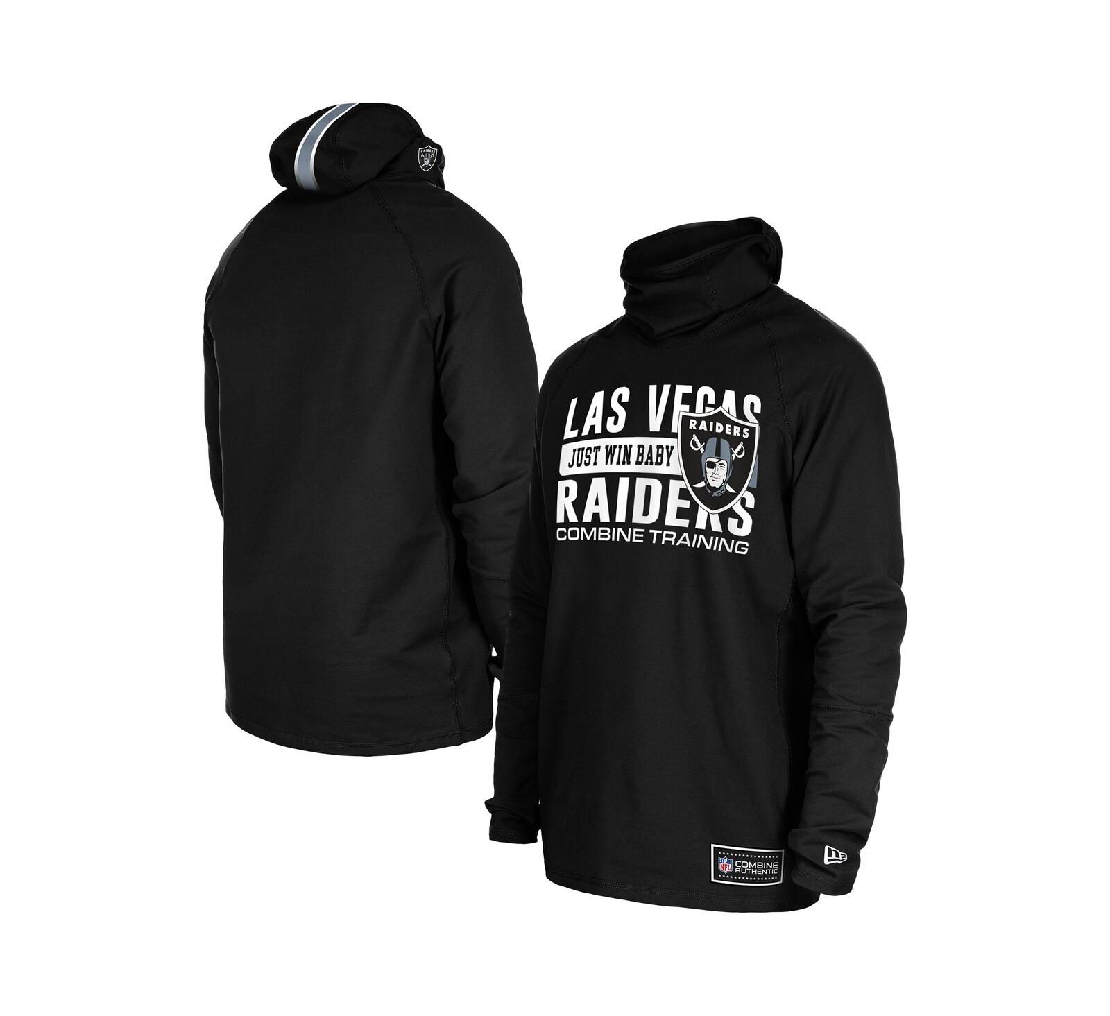 Мужское объемное худи New Era Men's Black Las Vegas Raiders Functional Fandom Balaclava