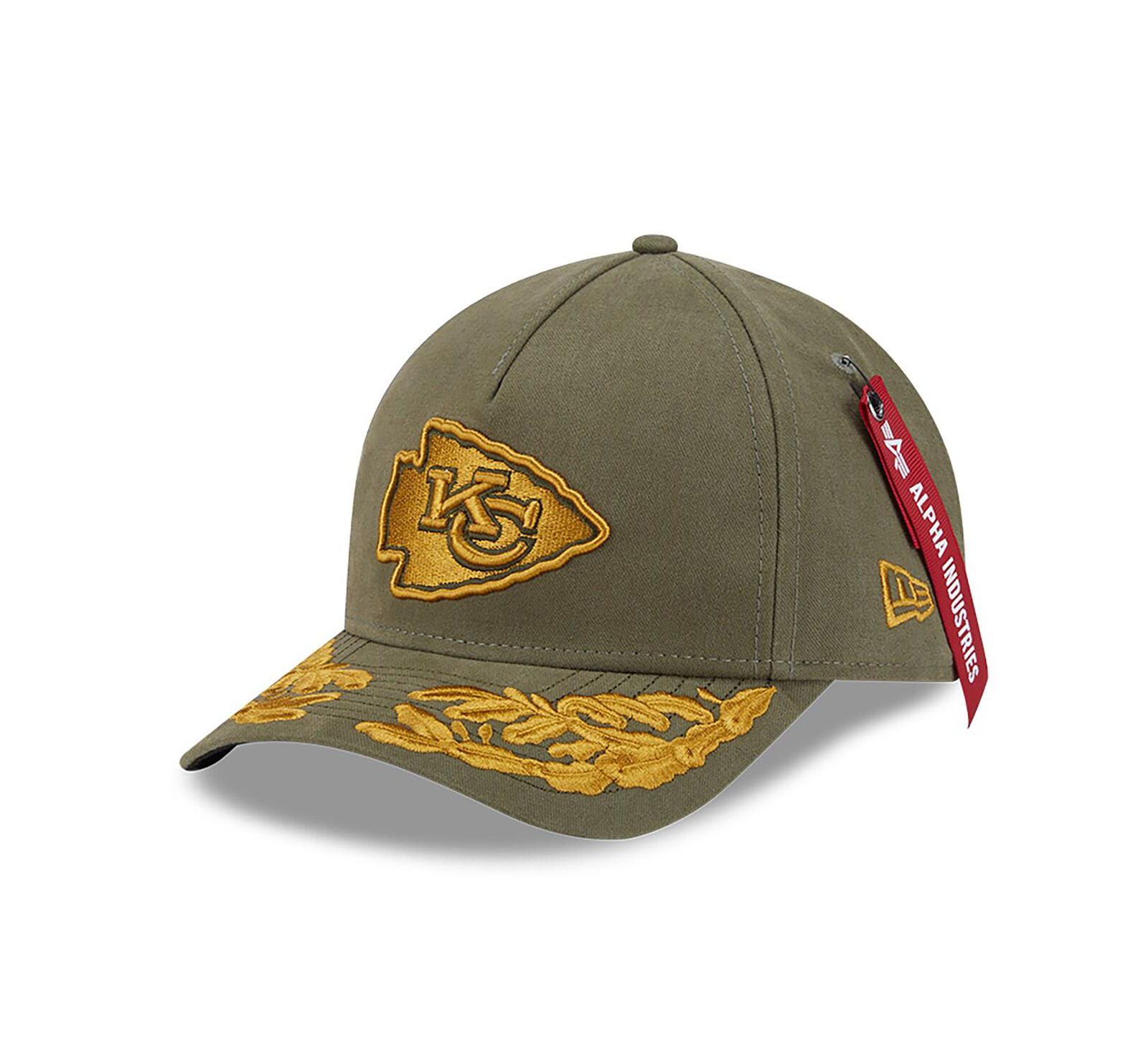 Кепка New Era x Alpha Industries Мужской Olive Kansas City Chiefs A-Frame 9FORTY регулируемая