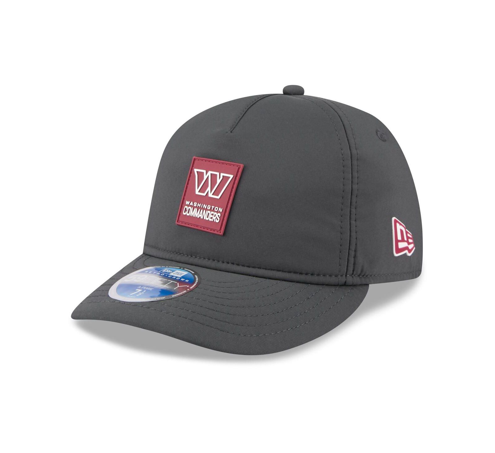 Мужская кепка New Era Charcoal Washington Commanders 2025 Sideline Cold Weather Retro Crown 59FIFTY Fitted Hat