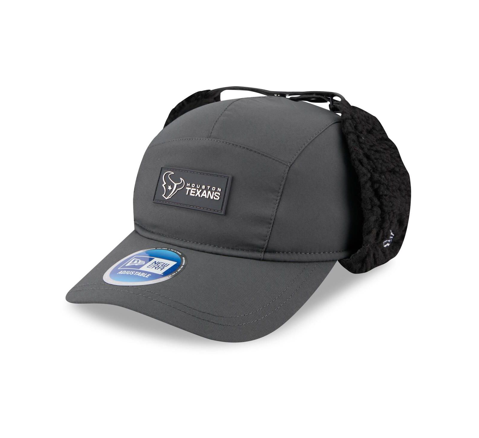 Мужская кепка New Era Houston Texans 2025 Sideline Cold Weather Runner Dog Ear Adjustable Charcoal