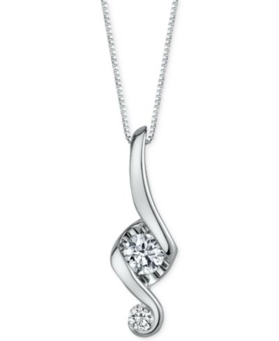 Подвеска Proud Mom Diamond Swirl (1/10 ct. t.w.) из белого золота 14k