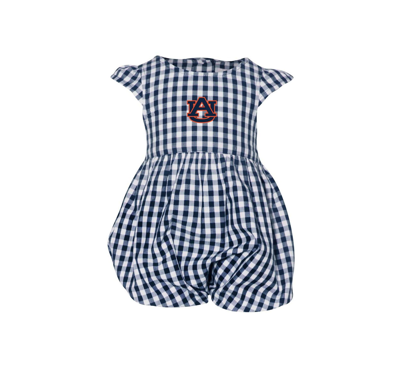 Боди Garb для девочек, темно-синий, с принтом Auburn Tigers, в клетку, с оборками