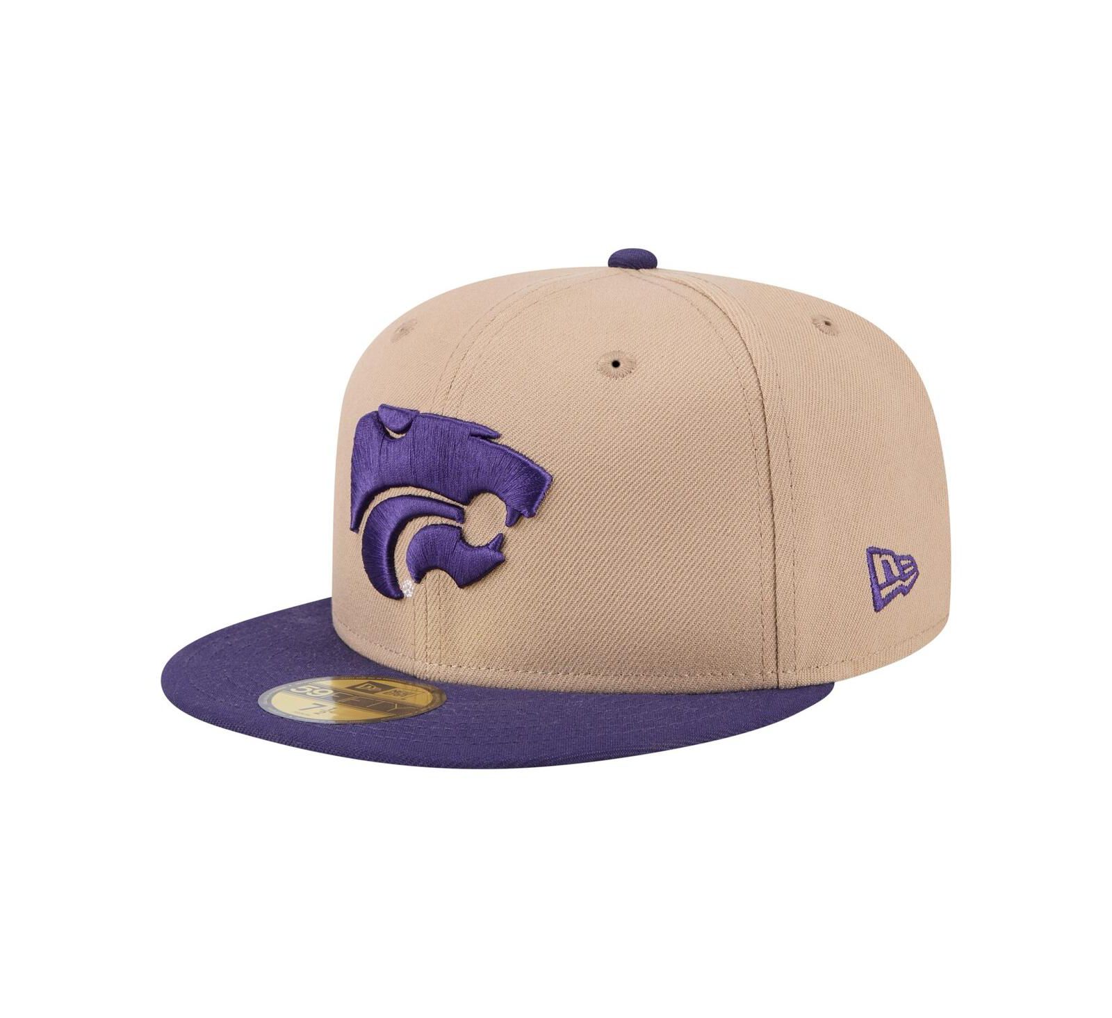 Мужская кепка New Era Khaki Kansas State Wildcats Two-Tone 59FIFTY Fitted
