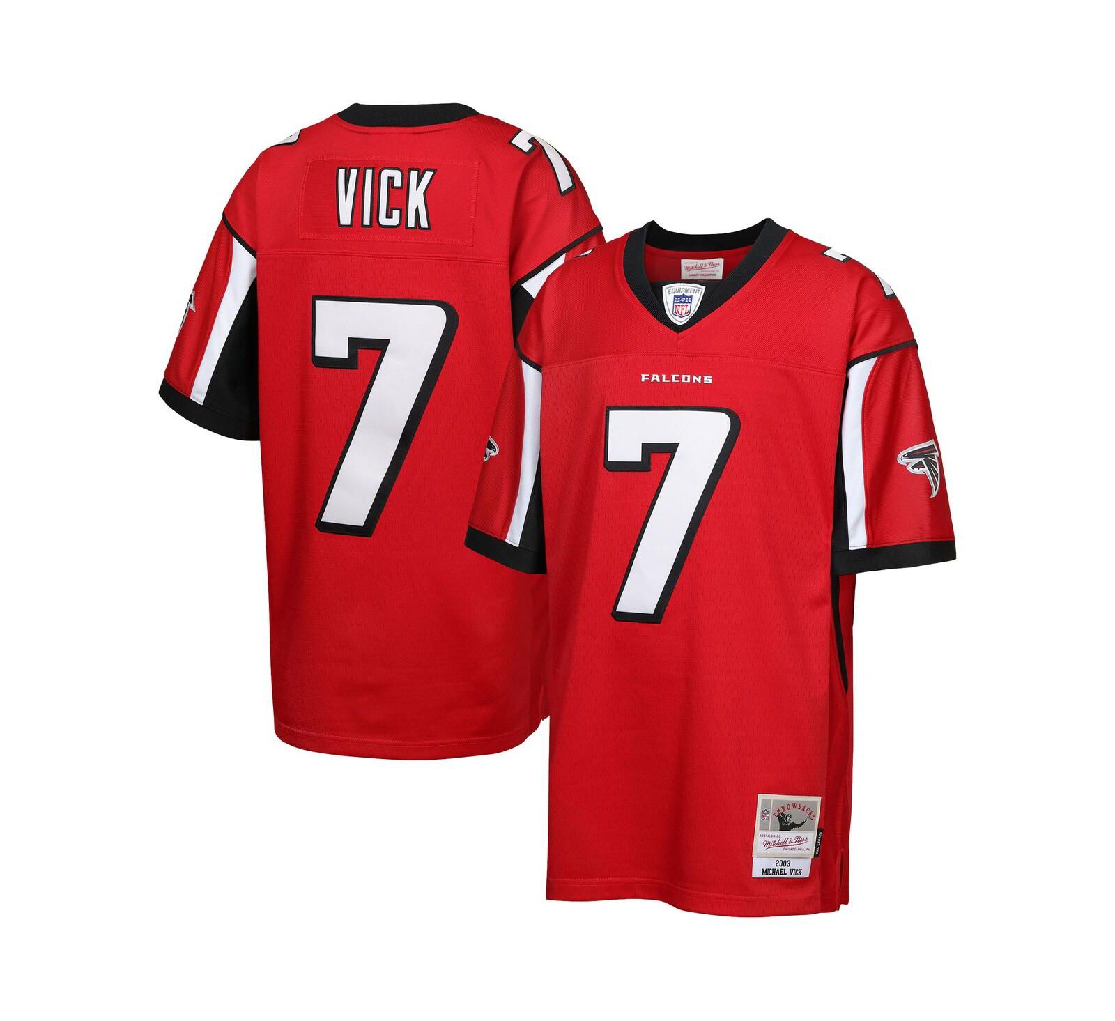 Mitchell & Ness детская джерси Michael Vick, красная, Atlanta Falcons 2003 Legacy