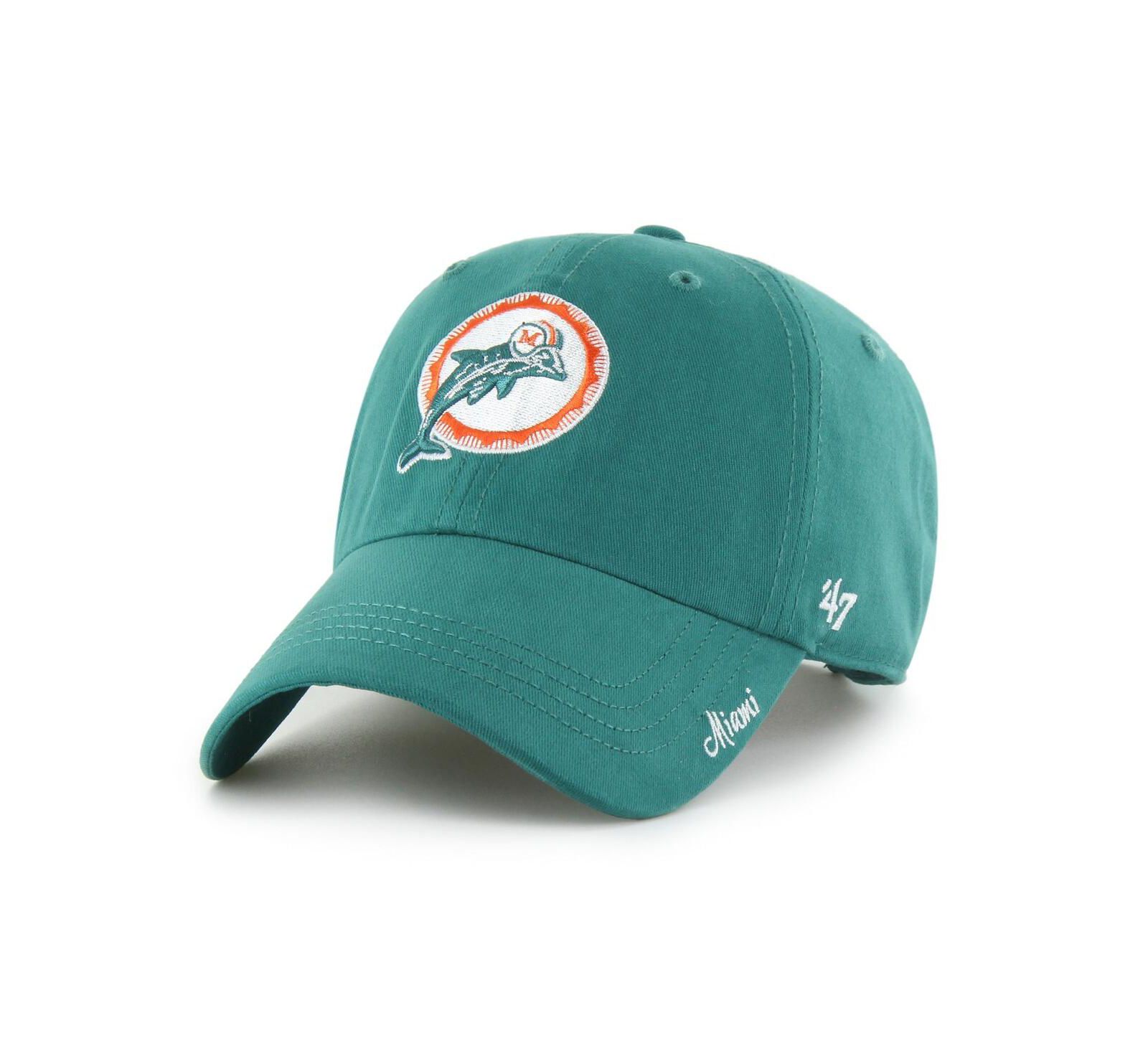 Женская регулируемая кепка '47 Brand Miami Dolphins Legacy Miata Clean Up, голубая