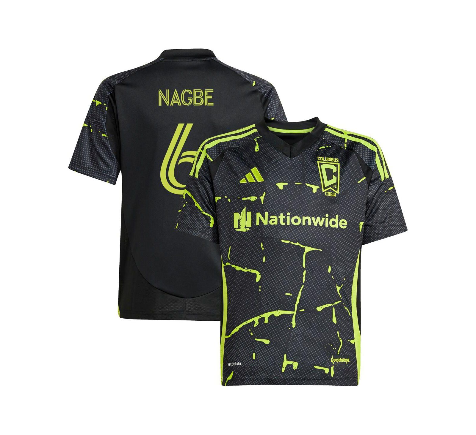 Детская джерси Adidas Darlington Nagbe Black Columbus Crew 2025 The Goosebumps Replica Kit
