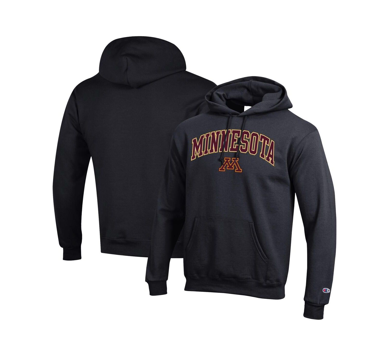 Champion Men's Black Minnesota Golden Gophers Arched Logo Fleece Pullover Hoodie