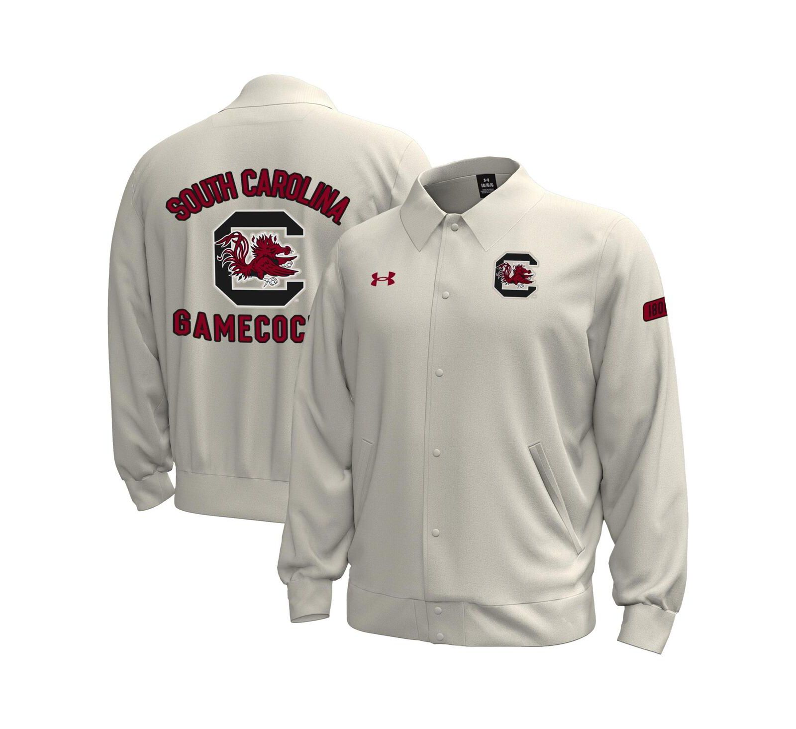 Мужская флисовая куртка Under Armour Stone South Carolina Gamecocks Gameday Icon Full-Snap
