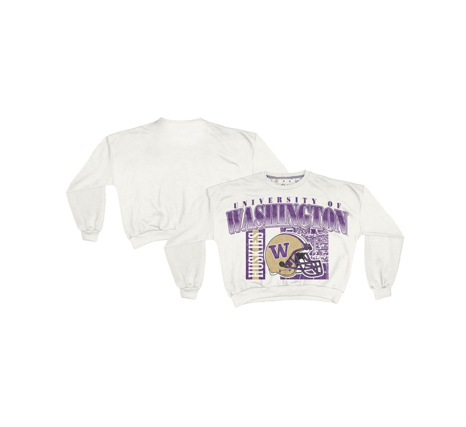 Женская безразмерная ретро-толстовка Pressbox White Washington Huskies Janice