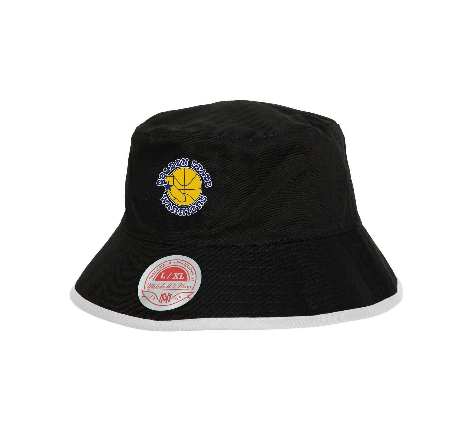 Мужская двусторонняя панама Mitchell & Ness Black/Blue Golden State Warriors Flip It