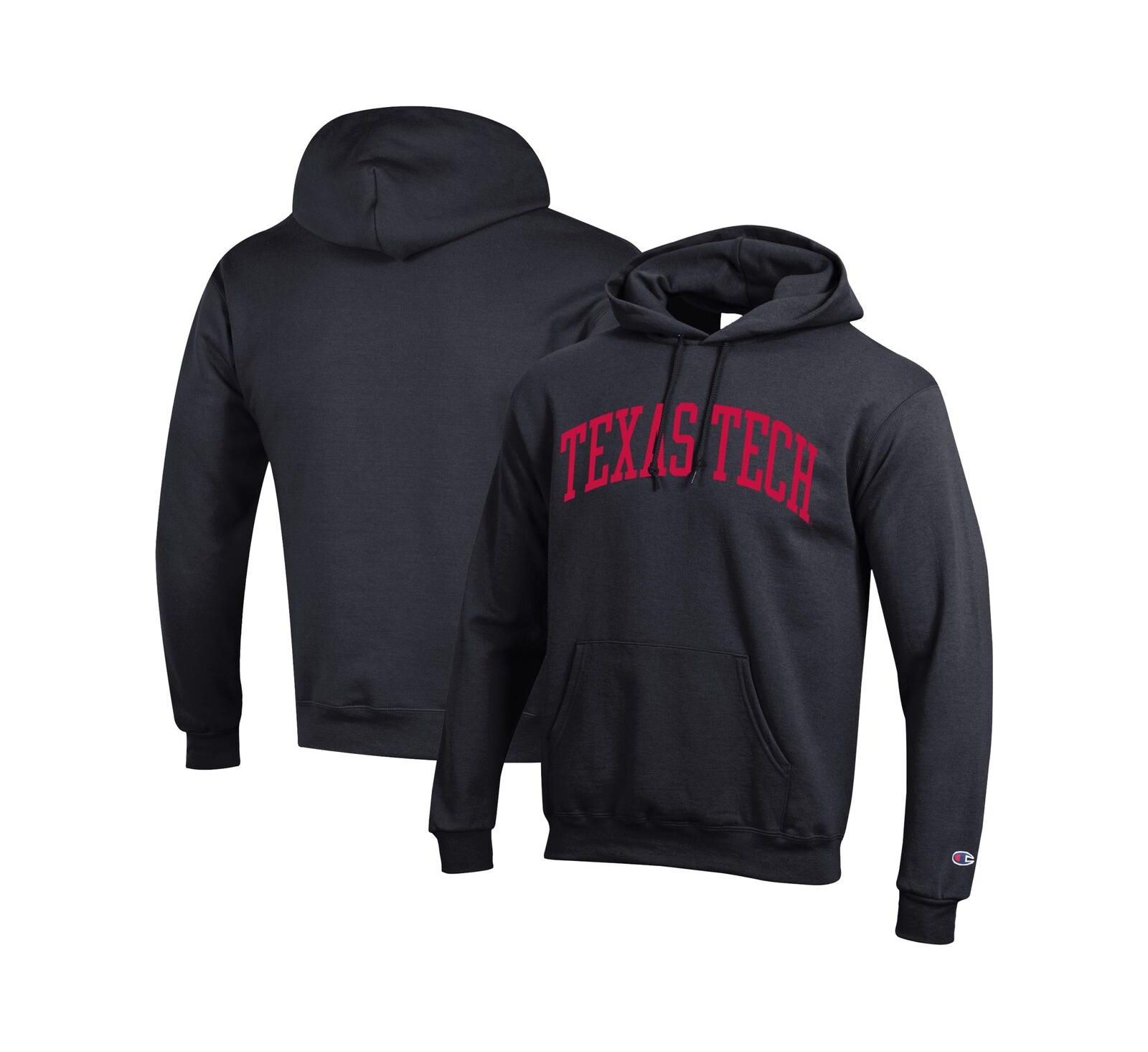 Мужское худи Champion Black Texas Tech Red Raiders Basic Arch Fleece Pullover