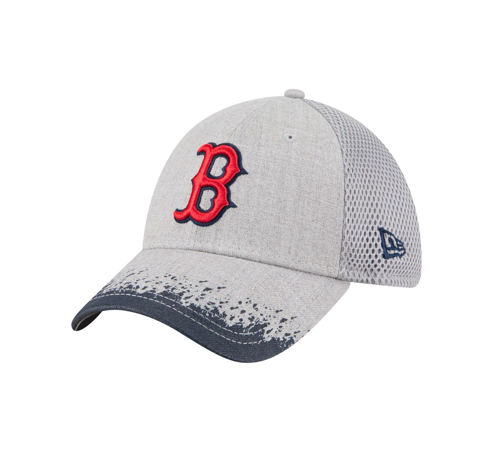New Era Мужская серая кепка Boston Red Sox Visor Paint Splatter 39THIRTY Flex