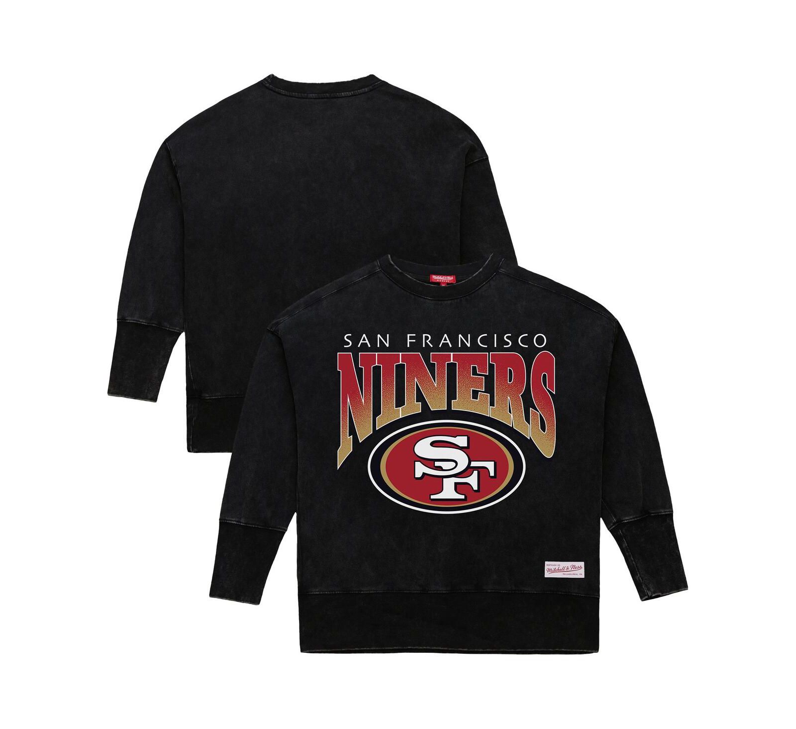 Женская толстовка Mitchell & Ness San Francisco 49ers, черная, с эффектом варки