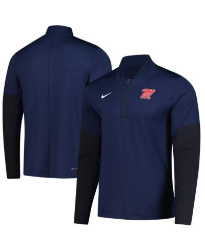 Nike Men's Navy Ole Miss Rebels Dri-FIT Half-Zip Pullover Hoodie