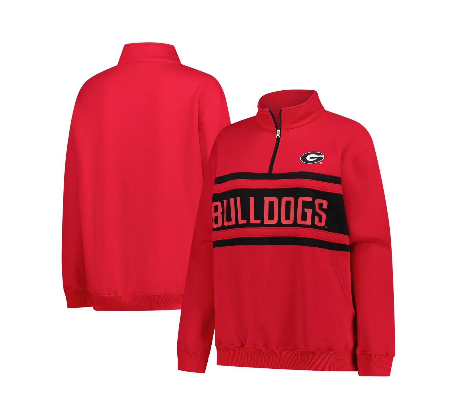 Fanatics Женское худи Plus Size Georgia Bulldogs с молнией, красно-черное