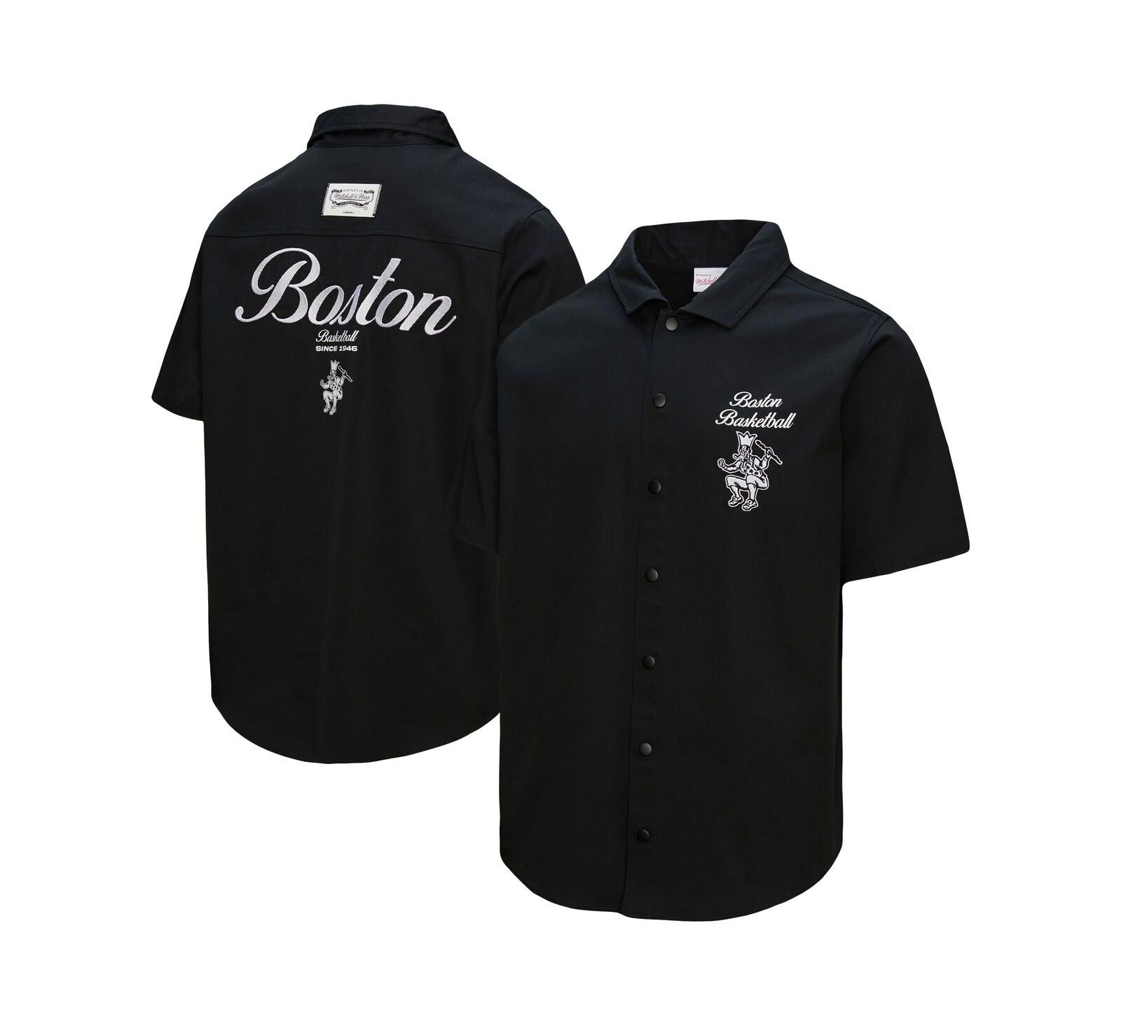 Мужская рубашка Mitchell & Ness Black Boston Celtics Hardwood Classics Camp