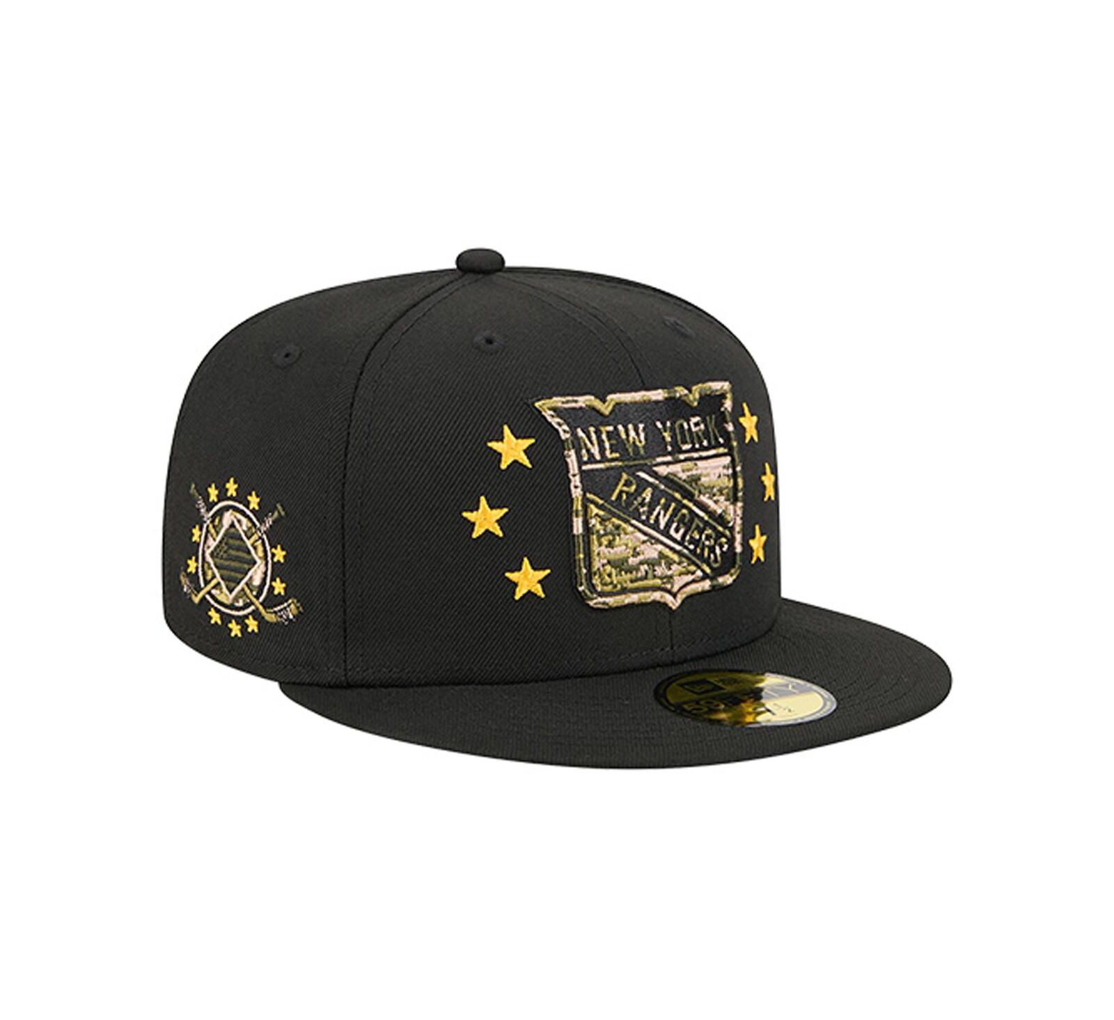 New Era Men's Black New York Rangers Military Appreciation Digital Camo Stars 59FIFTY Fitted Hat
