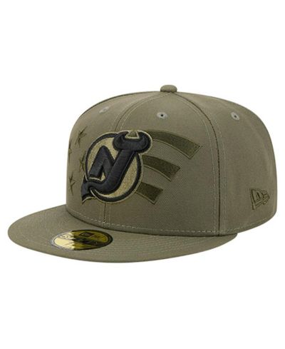 New Era Men's Olive New Jersey Devils Military Appreciation Flag 59FIFTY Fitted Hat