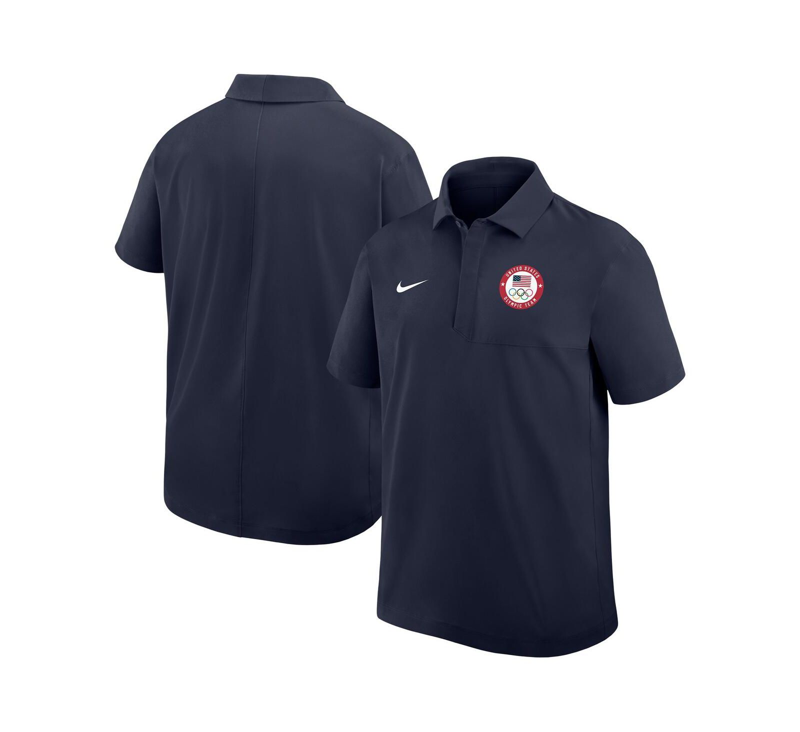 Nike Men's Navy Woven Polo Shirt