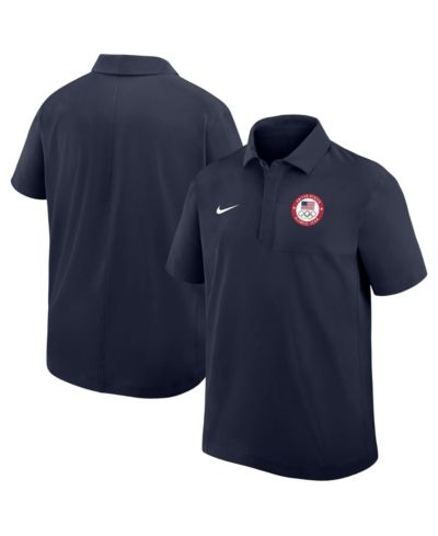 Nike Men's Navy Woven Polo Shirt