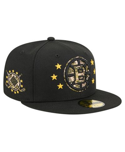 Мужская кепка New Era Black Boston Bruins Military Appreciation Digital Camo Stars 59FIFTY Fitted