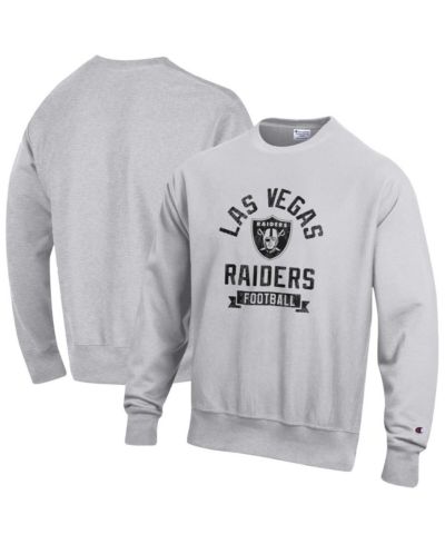 Champion Men's Heather Gray Las Vegas Raiders Reverse Weave Fleece Pullover Sweatshirt