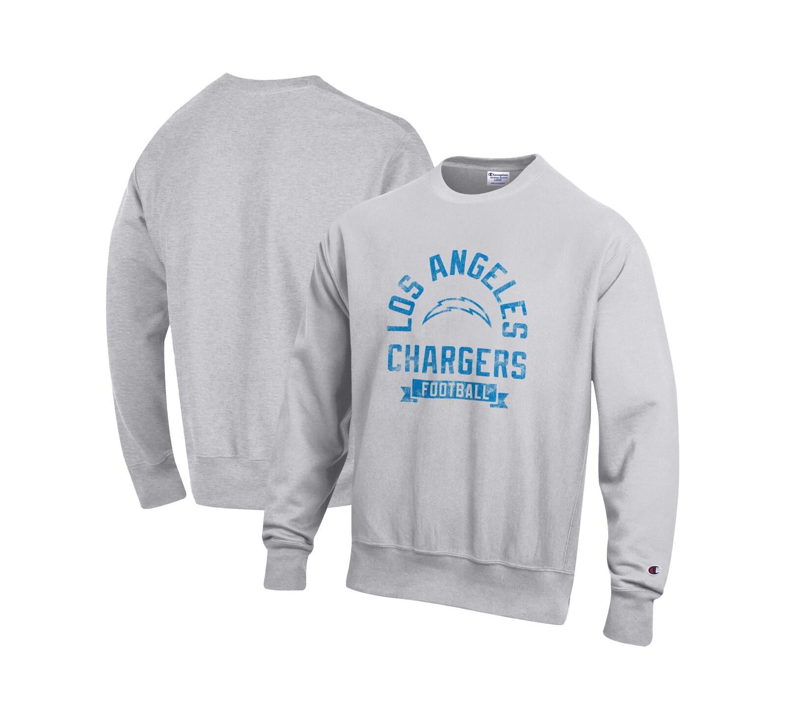 Мужской флисовый свитшот Champion Los Angeles Chargers Reverse Weave Heather Gray