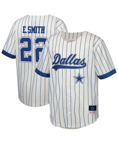 Mitchell & Ness Big Boys and Girls Emmitt Smith Cream Dallas Cowboys Retired Player Name & Number Baseball Jersey