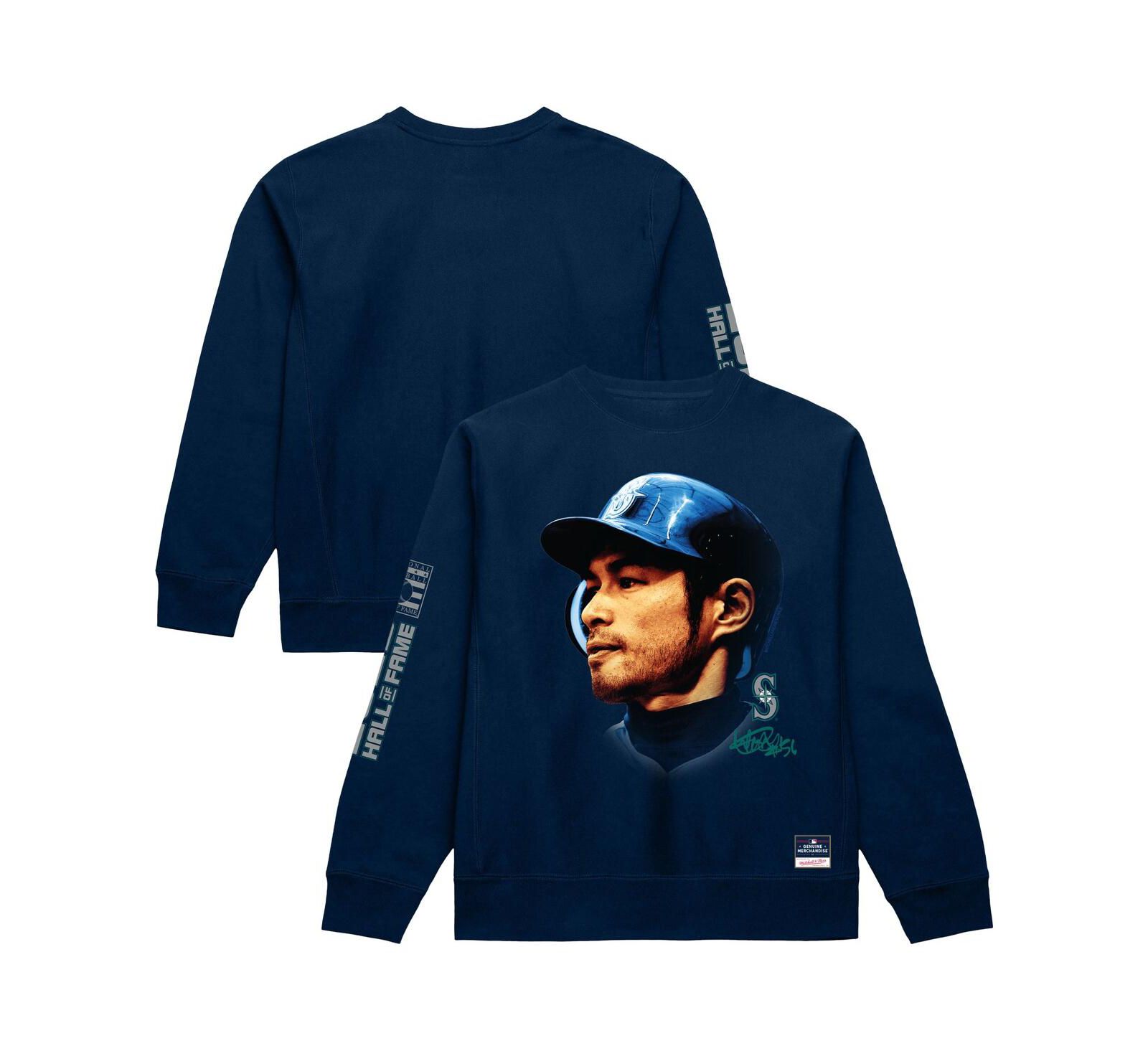 Мужское свитшот Mitchell & Ness Ichiro Suzuki Navy Seattle Mariners Hall of Fame