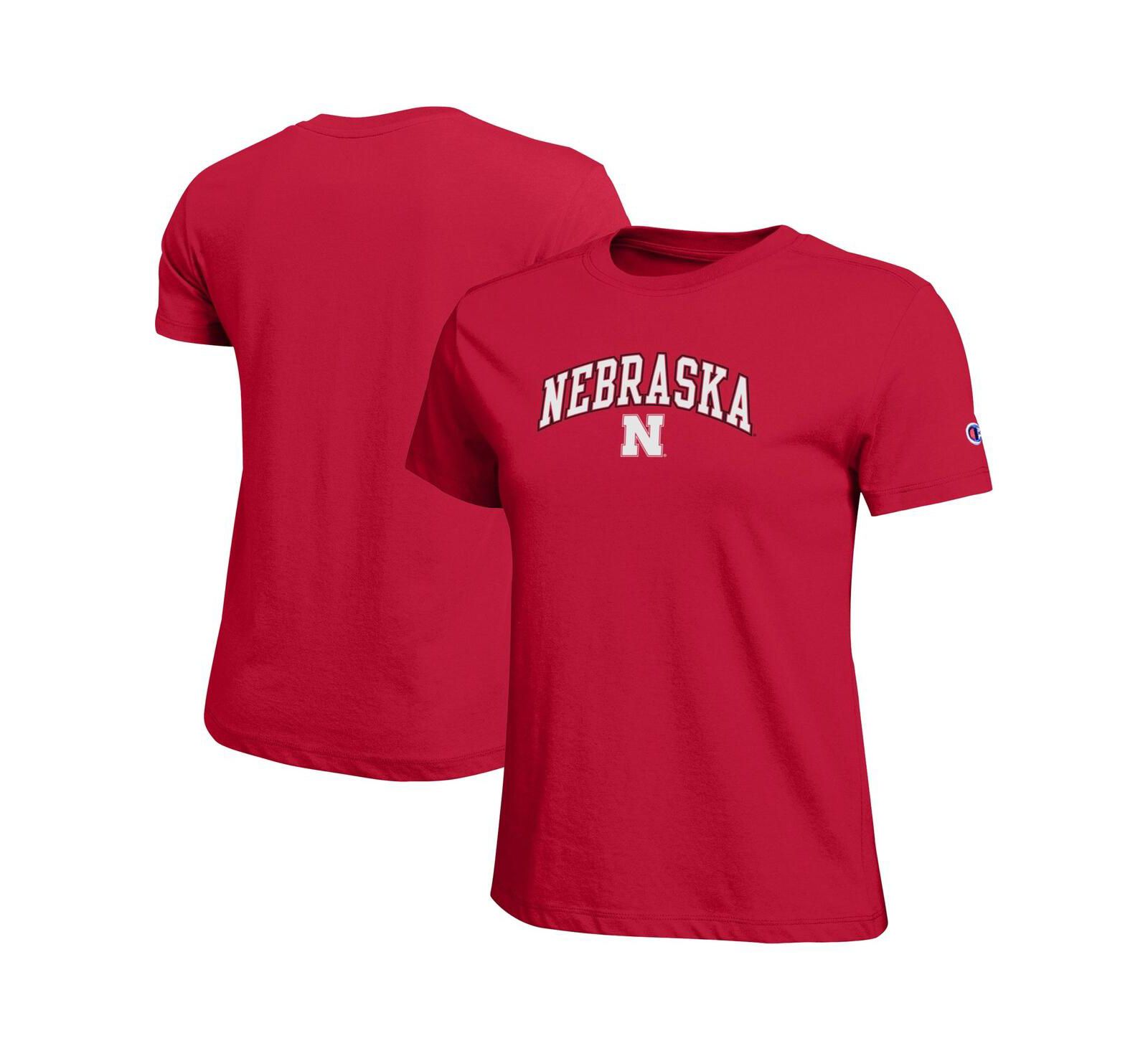 Женская футболка Champion Nebraska Huskers Arched Over Logo, алая