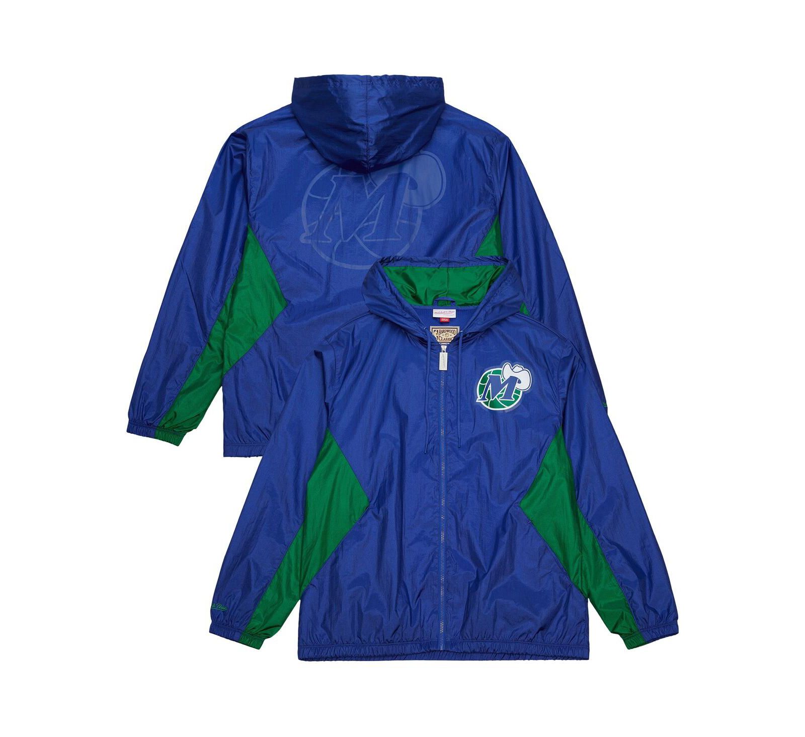 Mitchell & Ness Men's Blue Dallas Mavericks Playmaker Full-Zip Windbreaker Jacket