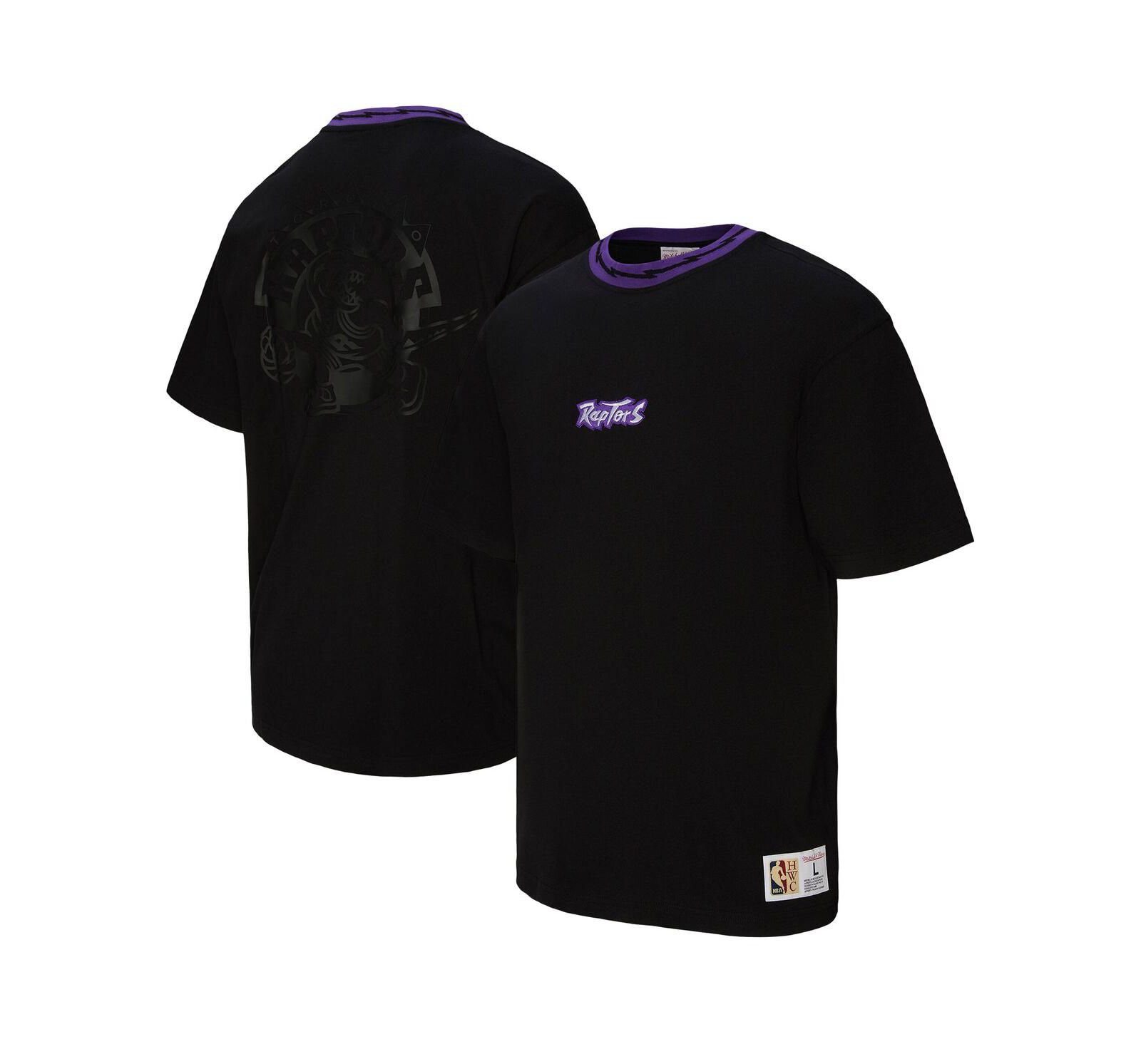 Mitchell & Ness Men's and Women's Black Toronto Raptors Playmaker Logo T-Shirt