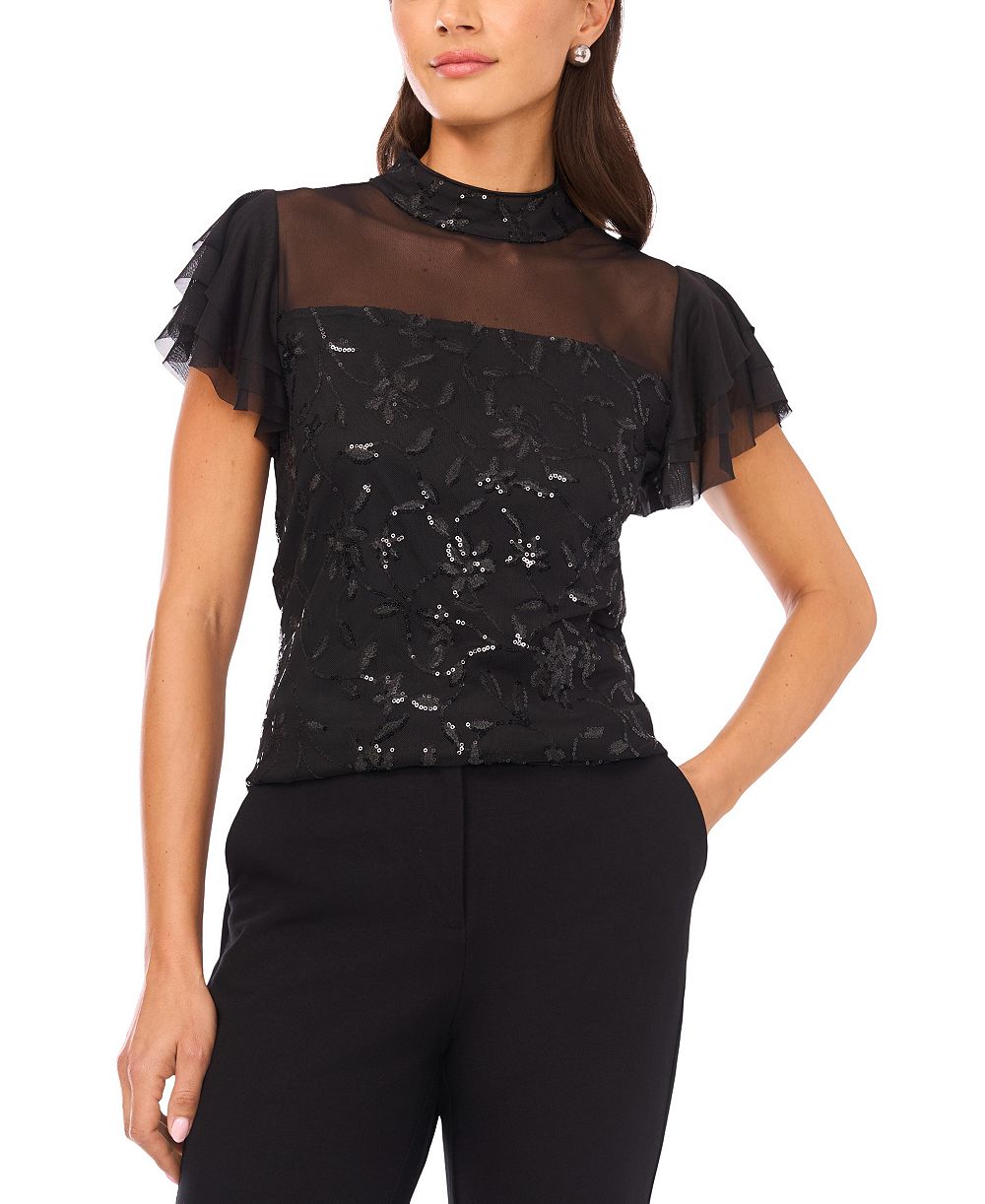 Женский топ Vince Camuto Embellished Detail Mock Neck