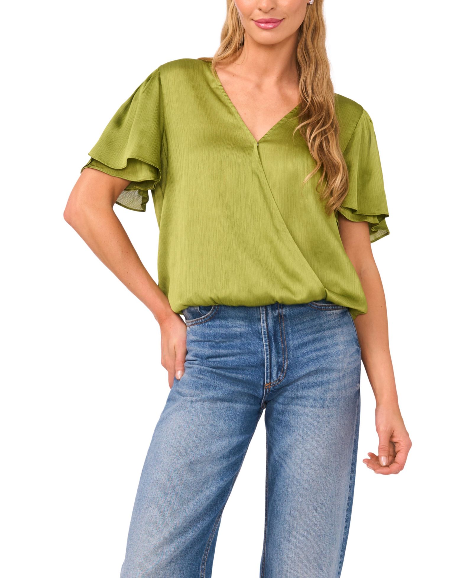 Vince Camuto Women's Tulip Sleeve Wrap Top