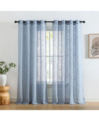 HLC.me Полупрозрачные шторы Abbey Faux Linen Textured Window Grommet