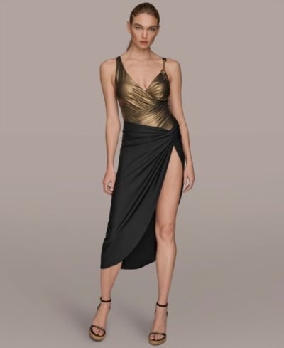 Donna Karan New York Women's Draped Side-Slit Sarong Skirt