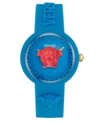 Versace Kids Medusa Pop Blue Silicone Strap Watch 32mm