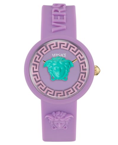 Versace Kids Medusa Pop Purple Silicone Strap Watch 32mm