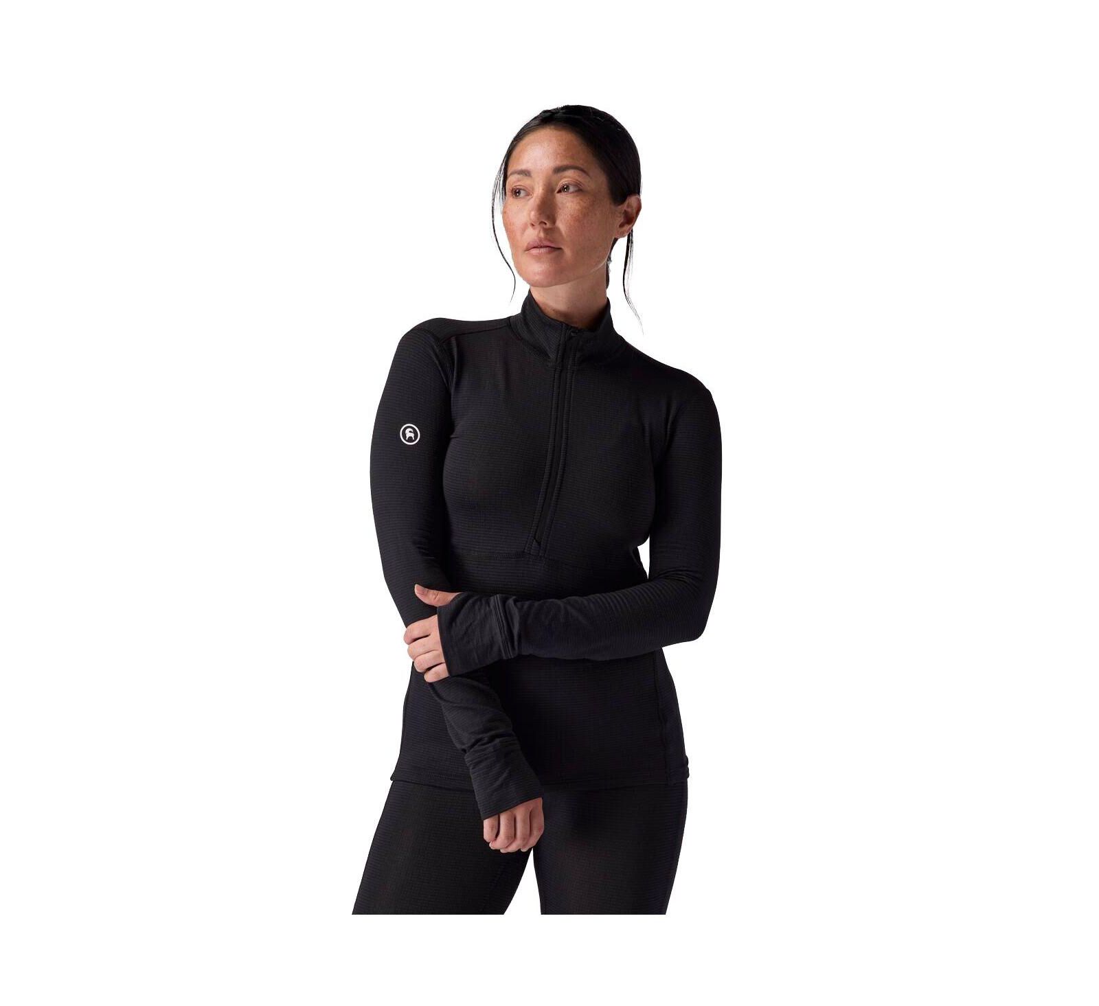 Backcountry Women's Pines Microgrid Ultra-Lt Baselayer 1/4-Zip Top Lightweight Long Underwear Tops