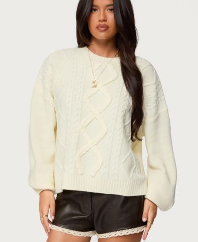 Женский объемный свитер Edikted с косами