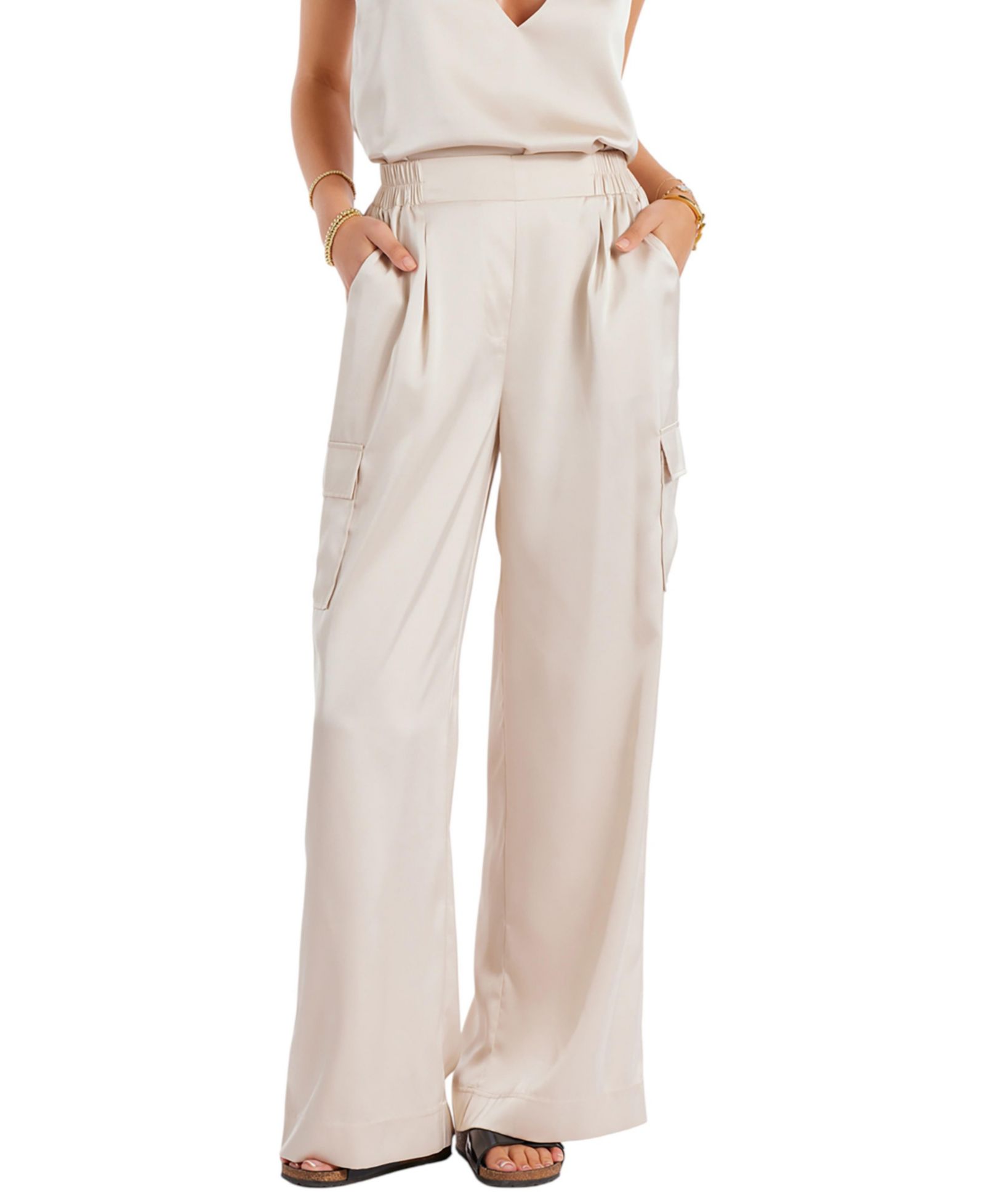 Bishop + Young Women's BISHOP + YOUNG Pull-On Satin Cargo Pant