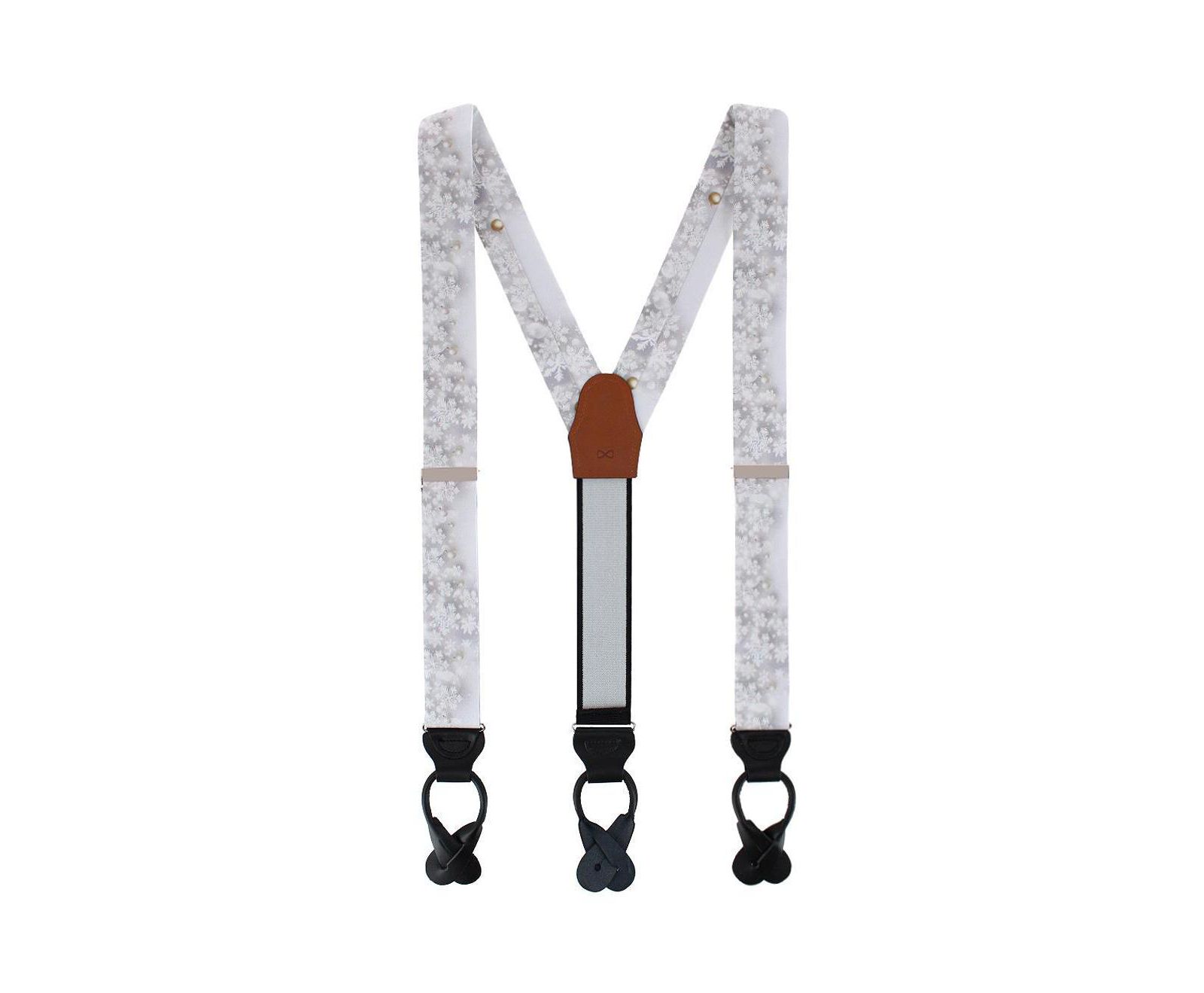 TRAFALGAR Men's Jack's Frosty Winter Wonderland Silk Holiday Button End Suspenders