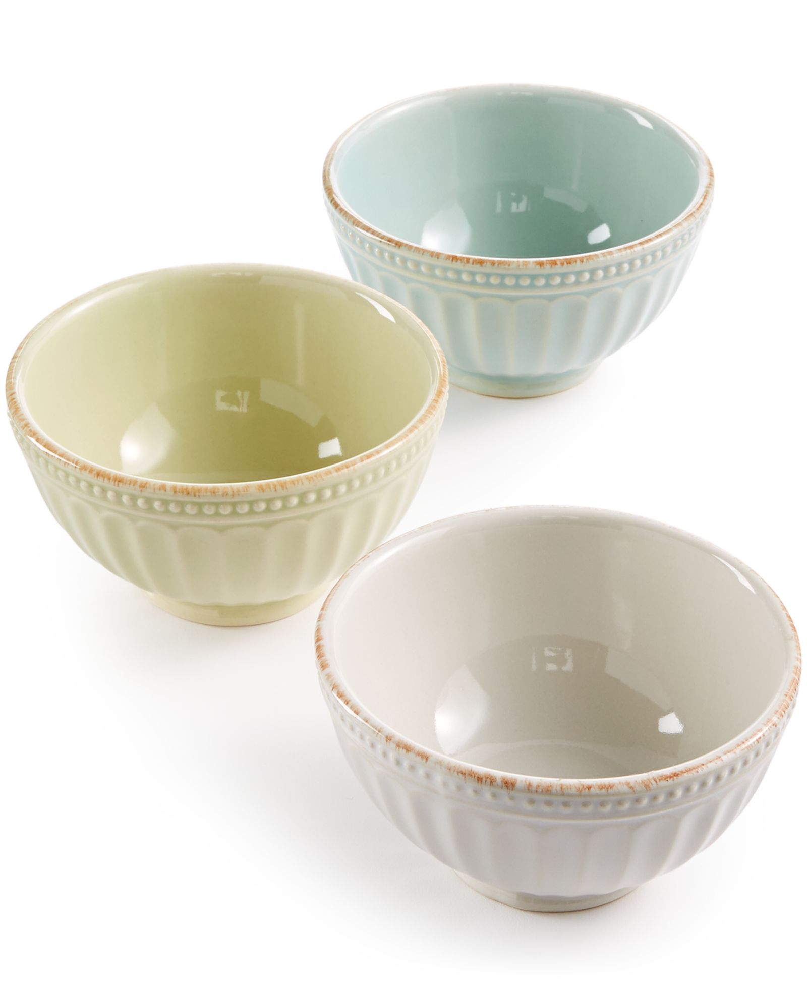 Набор мини-чаш Lenox French Perle Groove Assorted, 3 шт.