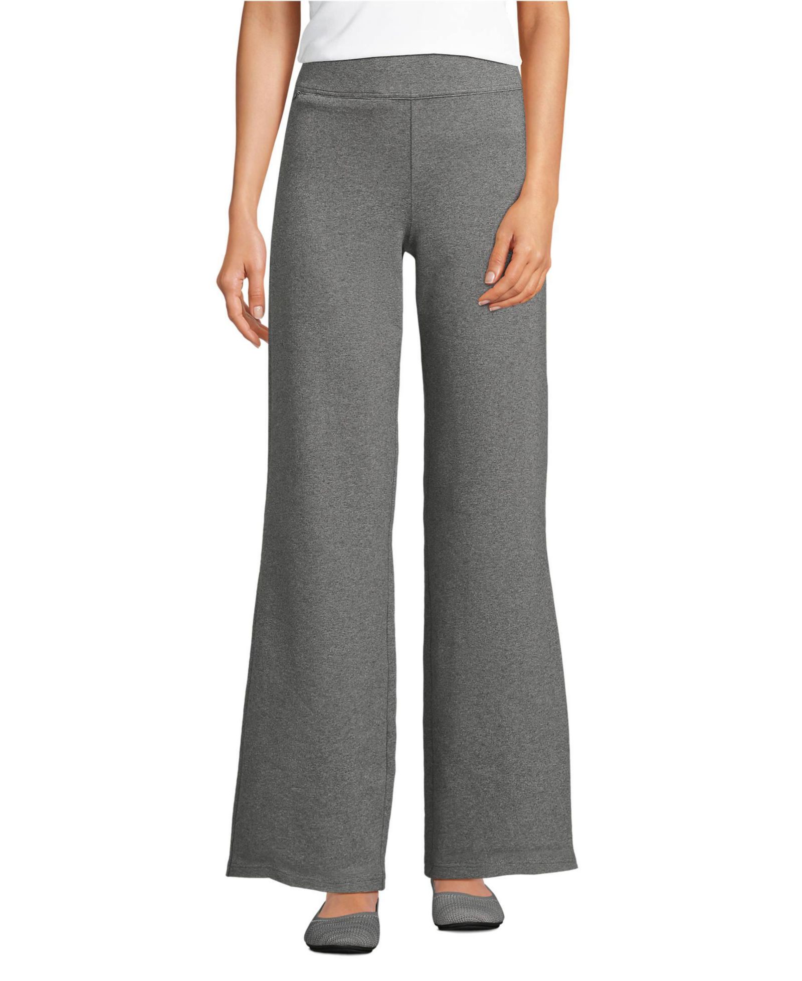 Lands' End Women's Starfish High Rise Pull On Wide Leg Pocket Pants