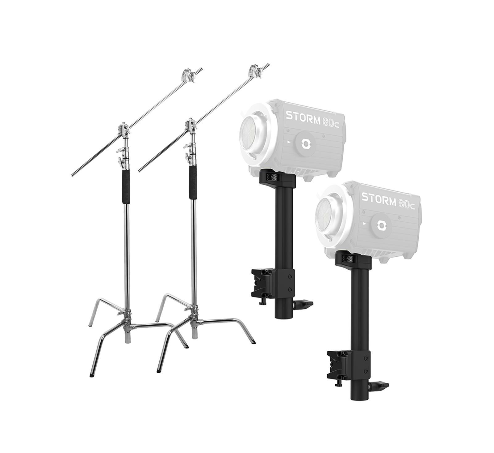 Ручной кронштейн Aputure для STORM 80c LED Light, комплект из 2 шт. с стойкой Flashpoint 10' C Light Stand на базе Turtle Base