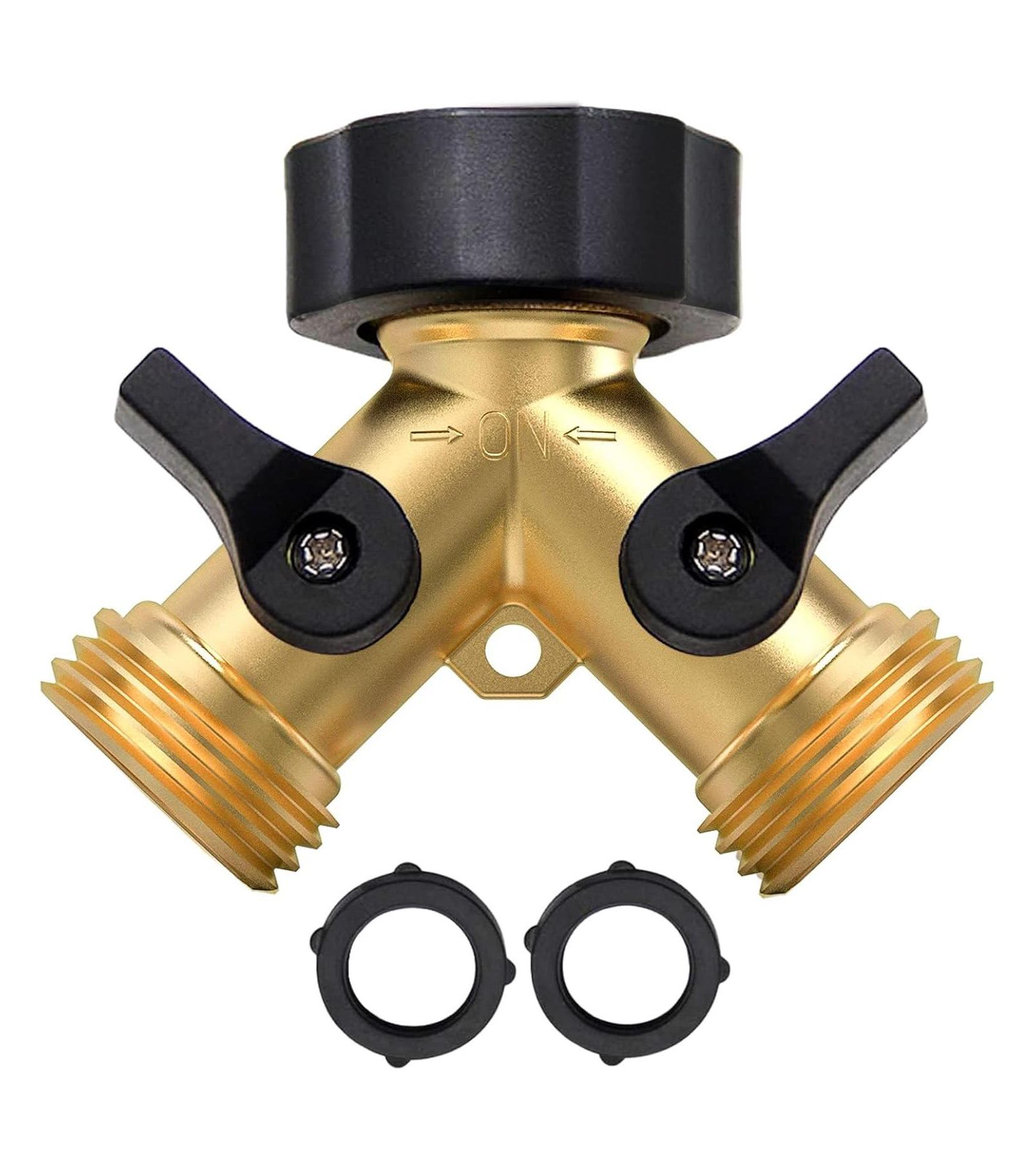TWINKLE STAR Garden Hose Splitter 2 Pack Y Connector Brass Adapter