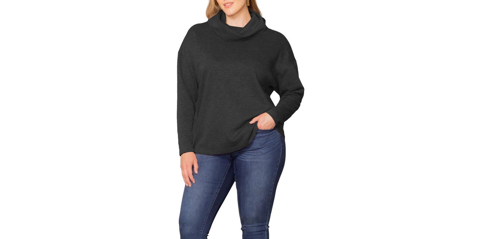 Kiyonna Plus Size свитер Astrid с высоким воротником