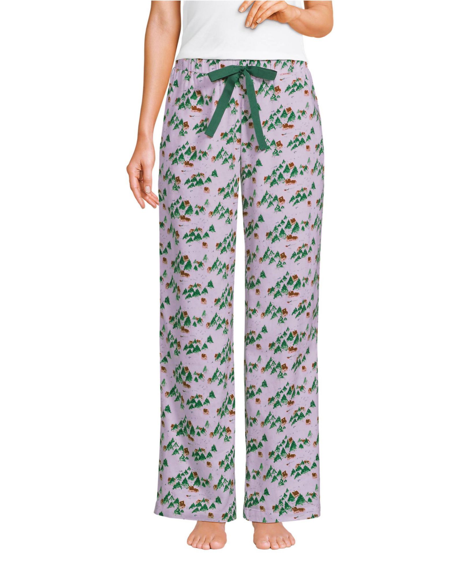 Lands' End Women's Flannel Wide Leg Sleep Pants