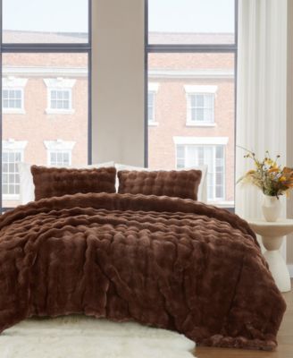Brooklyn Loom Комплект постельного белья Bubble Faux Fur, 3 шт., Full/Queen