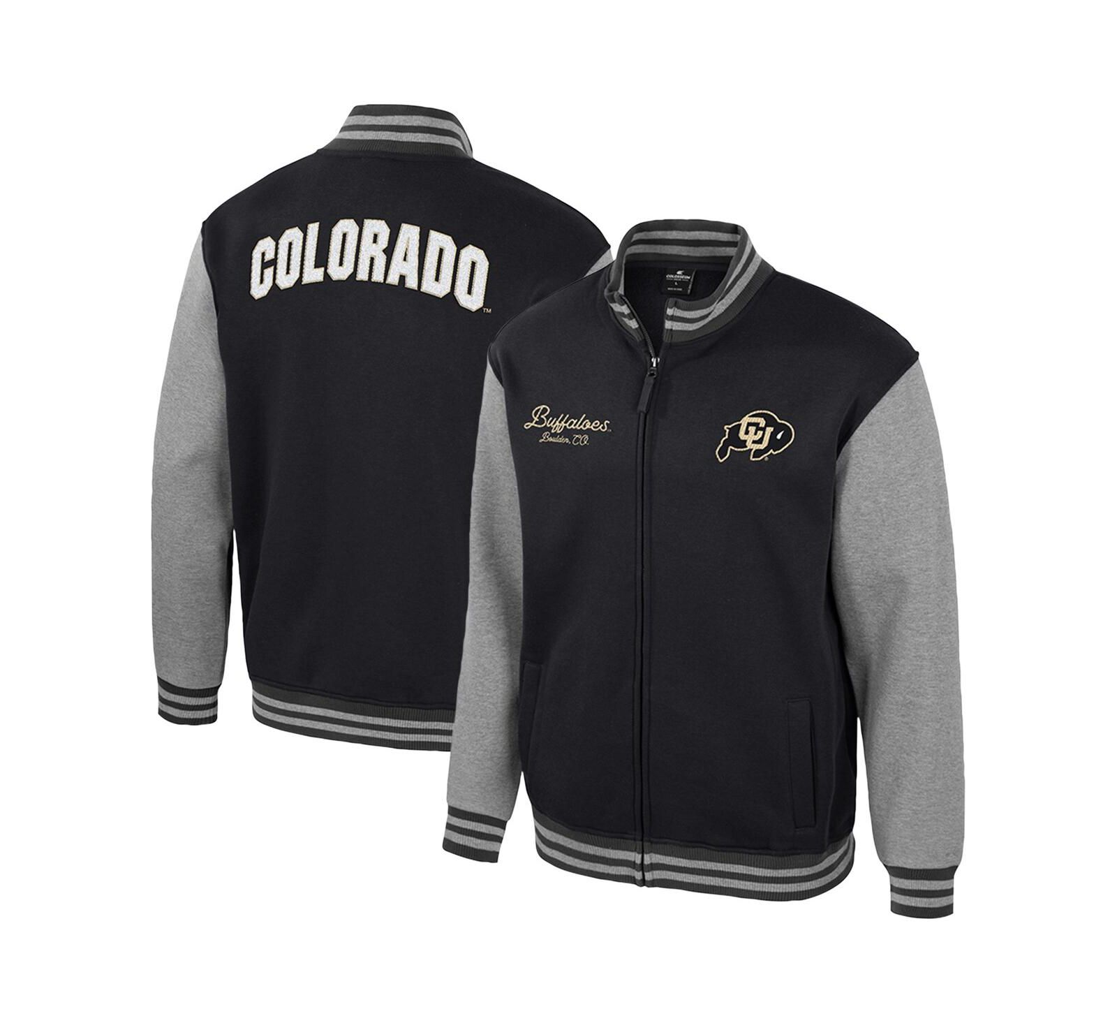 Colosseum Men's Black Colorado Buffaloes Ambi-Turner Full-Zip Varsity Jacket